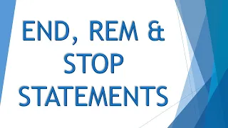 END Statement REM Statement STOP Statement BASIC Statements Computer 10th Matric Urdu ES