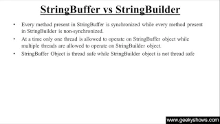 289 Difference between StringBuffer and StringBuilder in Java Programming Hindi