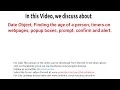 JavaScript Date Object and Popups By Tutoslive