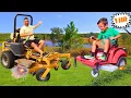Lawn mower compilation with kids zero turn mower riding mower weed whacker tractor Super Krew