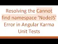 Resolving the Cannot find namespace NodeJS Error in Angular Karma Unit Tests