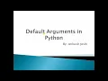 Default Arguments in Python