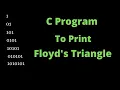 C Program to print Floyd s triangle Binary Printing right angle with binary numbers