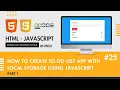 How To Create To-Do List App with Local Storage using JavaScript Part 1