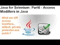 Java for Selenium Part6 Java Access Modifiers