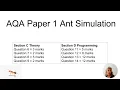 AQA A Level Computer Science Paper 1 Skeleton Code Ant Simulation Overview