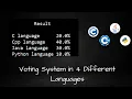 Voting system in 4 different languages C Cpp Java Python