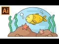 Cute Fish Character - Illustrator Flat Design Creation Process