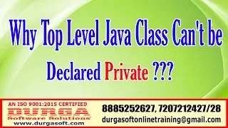 Java Tutorials Why Top Level Java Class Can t be Declared Private By DURGA Sir
