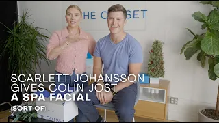 scarlett johansson gives colin jost a spa facial sort of the outset