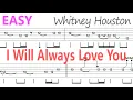 Lagu Whitney Houston - I Will Always Love You Guitar Solo Tab+BackingTrack