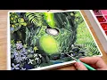 My Neighbour Totoro Scene Gouache Painting Relaxing Art