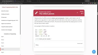 Python Progrmaming MOOC 2026 - Part 5 4 1 Tuples