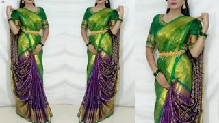 festival saree draping style saree wearing new elegant way to look more beautiful saundaryaa