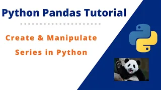 How to Manipulate Series in Python Working with Data Frame Series Python Pandas Series Example