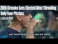 Zack Greinke gets ejected after throwing only four pitches a breakdown