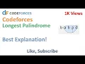 Codeforces Longest Palindrome Logic Explained How To Create Longest Palindromic String Using Set