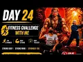 Day 24 Fitness Challenge Daily Workout Consistency Hanuman Ji Motivation