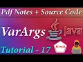 VarArgs Pass Infinite arguments in functions in JAVA JAVA Tutorial in Hindi Death Code