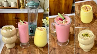 3 Refreshing Drink Recipe Using Ninja Blast | Dry Fruit Smoothie | Rose Paan Lassi | Almond Milk 