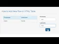 How to Add New Row in HTML Table using JavaScript