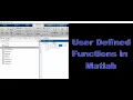 How to create a user defined function in matlab how to make a user defined function in matlab