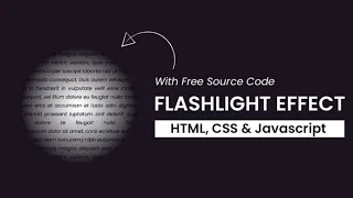 How To Create Flashlight Effect Using HTML CSS JavaScript Day 13