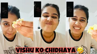 Vishu ko chidaya bada mja aaya 🤣 | viral dahi tadka | vishu aly #trending #vlog #love
