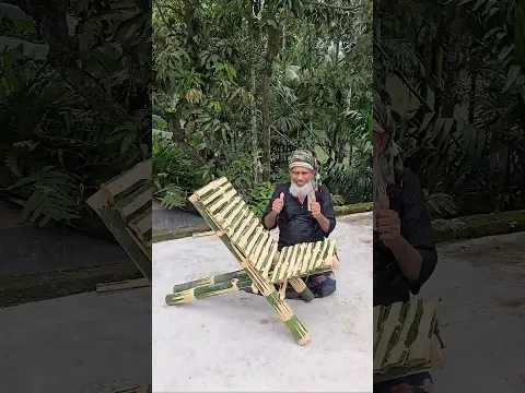 80-Year-Old Bamboo Master Crafts a Beautiful Garden Chair.#shorts #ytshorts