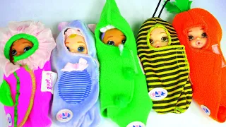 New Five Kids in Rainbow Outfits 🌈 Afternoon  Routine with Nanny Barbie!