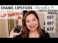 Download Lagu CHANEL LIPSTICKS CAMELIA LIMITED EDITION | LIP SWATCH | 607 METAL - 617 GRENAT - 637 POURPRE
