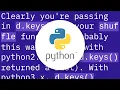TypeError dict - keys object does not support indexing