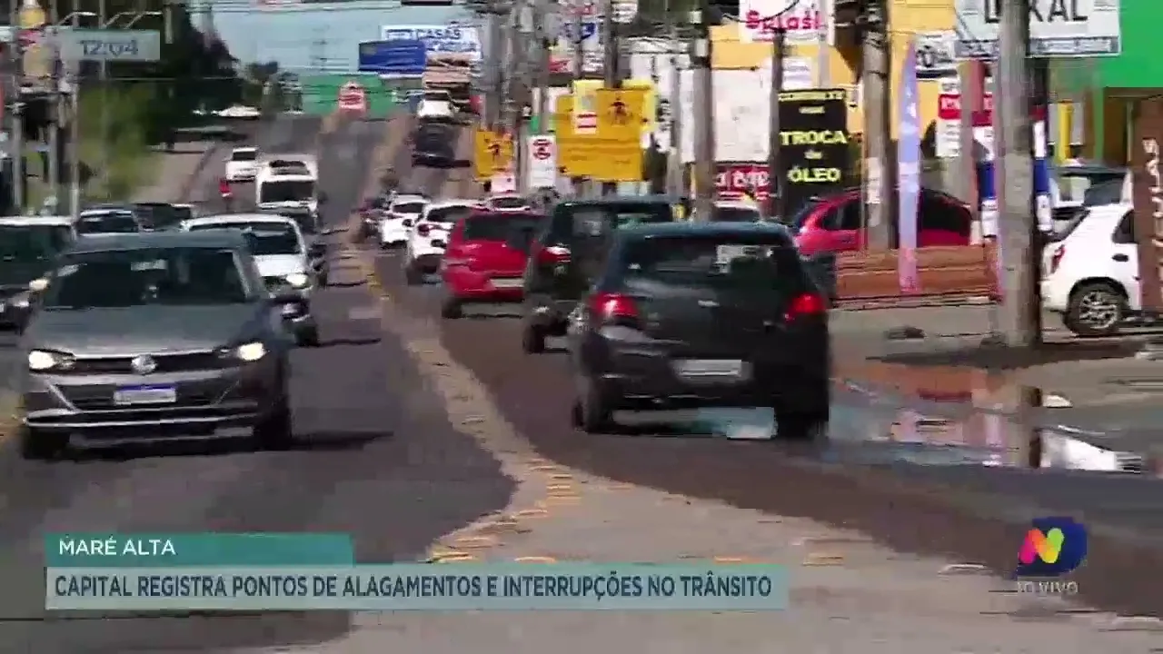 Maré alta: Florianópolis registra pontos de alagamentos e interrupções no trânsito