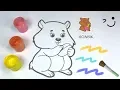 Glitter Hamster Coloring Pages For Kids