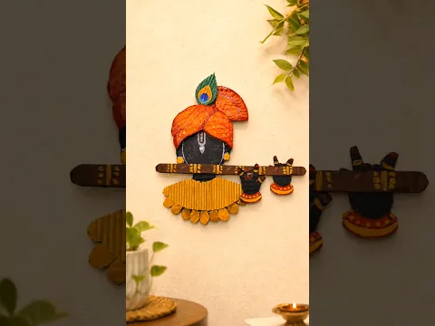 Beautiful Krishna Wall Hanging DIY 😍 #youtubeshorts #wallhanging #diy #krishna