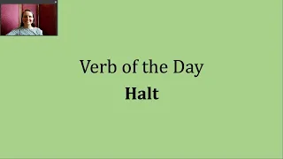 Verb of the Day - Halt