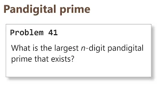 Project Euler Problem 41