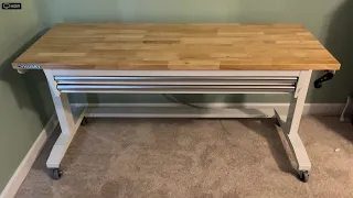 Husky 62 in Adjustable Height Work with 2-Drawers Table in White