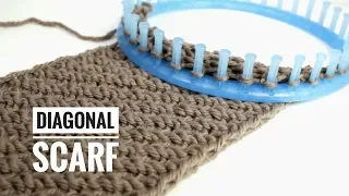 How to Loom Knit a Diagonal Infinity Scarf DIY Tutorial
