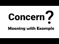 Concern Meaning Example Definition EWM-English Word Meaning