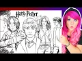 Coloring Harry Potter Friends Villains Coloring Pages Harry Ron Hermione Snape Voldemort