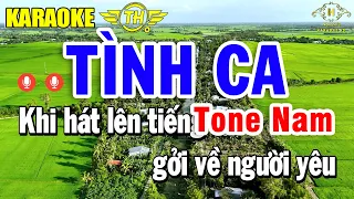 Tình Ca Karaoke Tone Nam ( Gm ) Nhạc Sống Dễ Hát | Trọng Hiếu