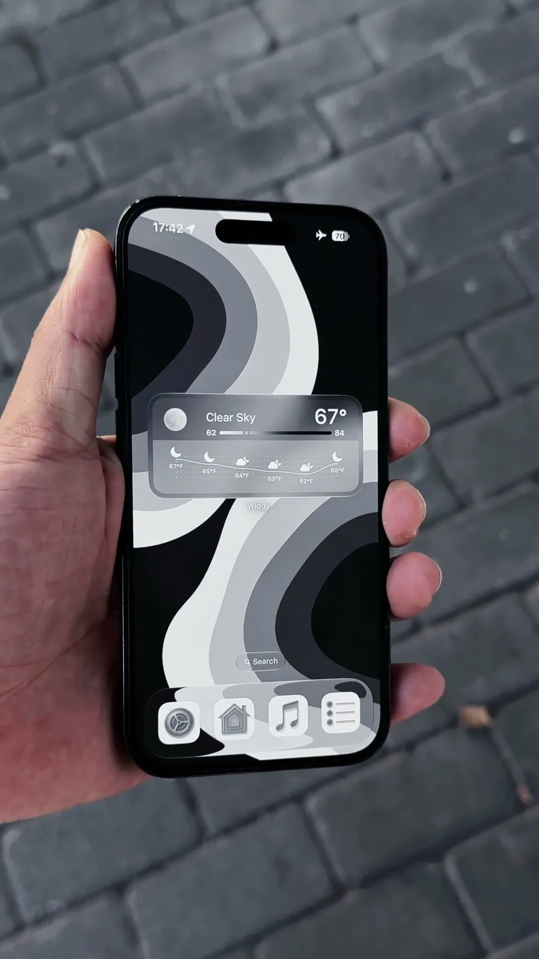 Monochrome Wave iPhone Setup Preview