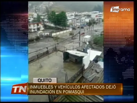 Inmuebles y vehículos afectados dejó inundación en Pomasqui