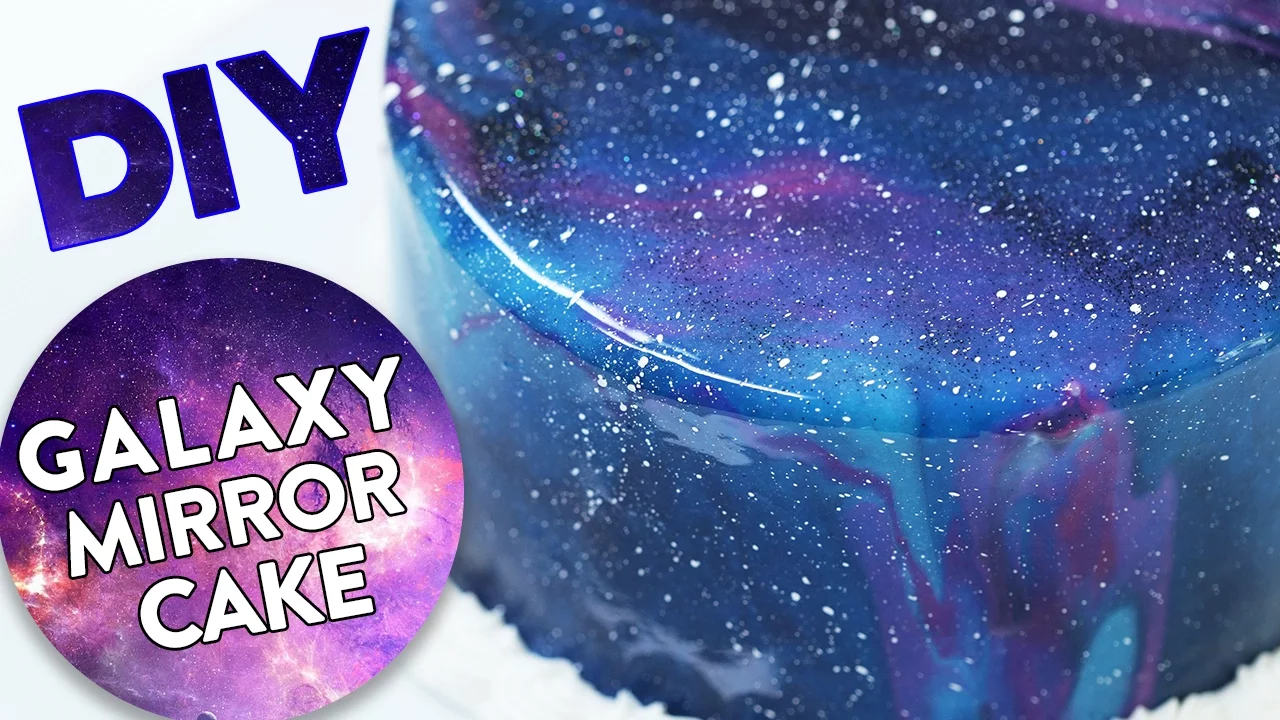 DIY GALAXY MIRROR CAKE!