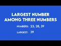 C program to find largest number among three Numbers