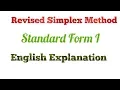 Revised Simplex Method Standard Form 1 LPP in English Linear programming problem