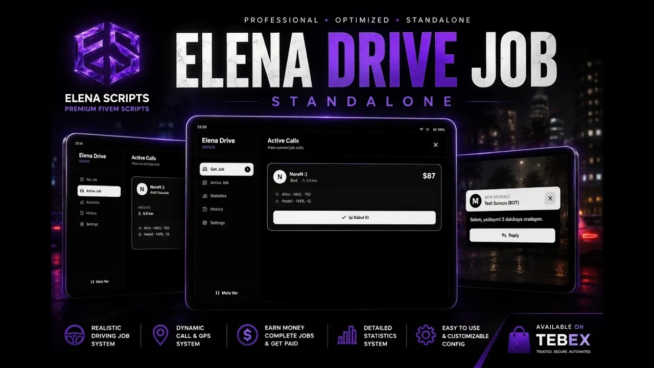 Elena Drive| Premium Tablet UI | ESX/QBCore/Standalone