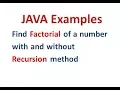 Factorial of a number with and without Recursion in java - Hindi