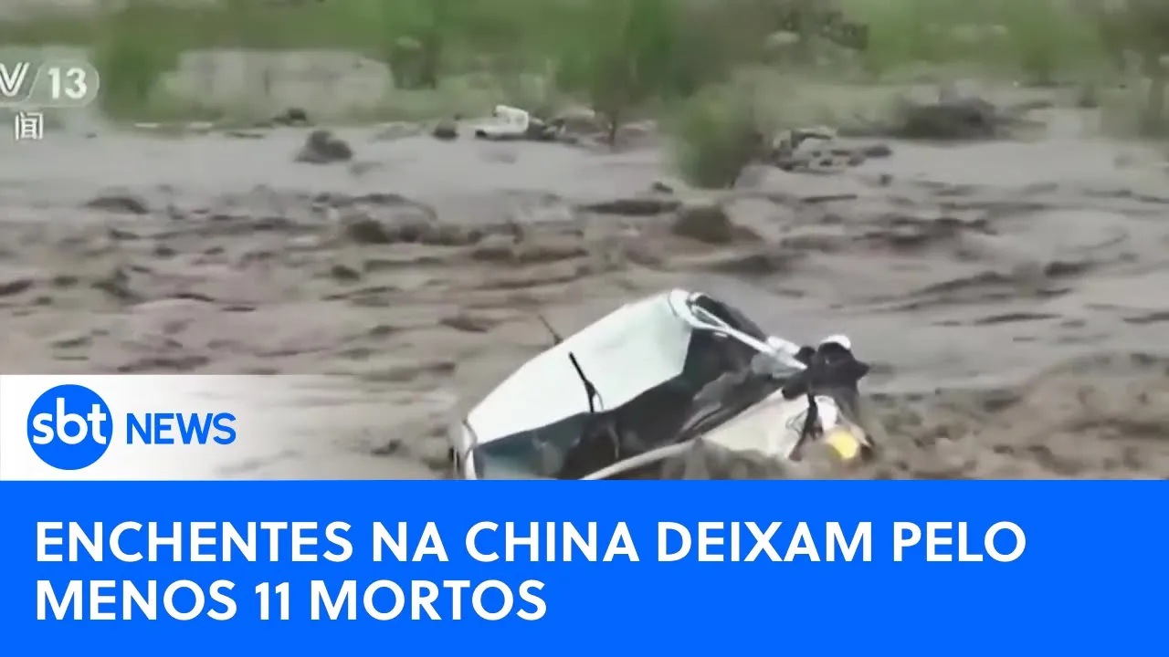 Enchentes deixam 11 mortos na China; 30 mil pessoas foram evacuadas de Pequim|#SBTNewsnaTV(01/08/23)